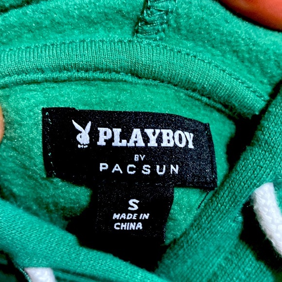 Playboy X PacSun Green Club‎ Layered Hoodie Oversized Small - Picture 5 of 9